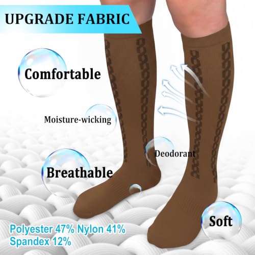 Image of 30-40mmHg Medical Graduated Compression Socks for Women&Men Circulation-Compression Stockings-Knee High Socks for Support,Hiking,Running