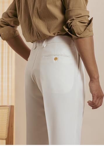 Mens Dress Pants Slim Fit Solid Color Skinny Trousers Classic Business Casual Wedding Suit Pants4