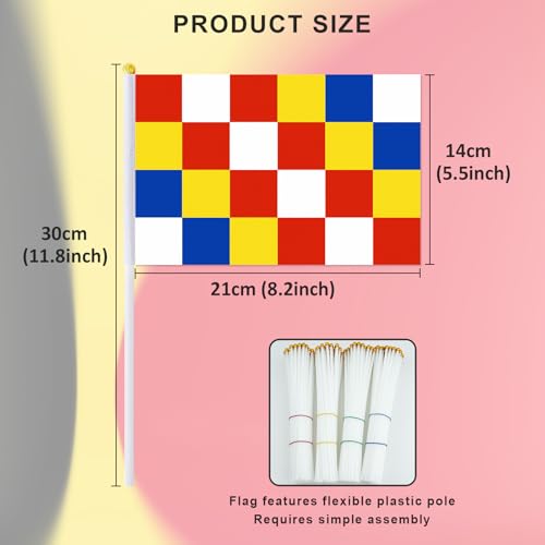 Drapeau d'Anvers lot de 50 petits drapeaux à main 14x21 cm - 3