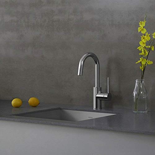 Image of KRAUS Spot Free Oletto Single Handle Kitchen Bar Faucet in All-Brite Stainless Steel Finish, KPF-2600SFS (Pack of 1)