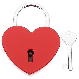 Angoily Heart Padlock 1pc Red Lock