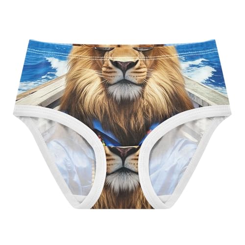 Funny Photorealistic Lion Blue Little Girl Panties Toddler Girls Underwear Cotton Animals Undies Kids Briefs 2t