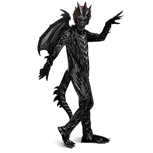 Spooktacular Creations Child Dragon Costume, Boys Dragon Wings, Tail and Mask Set for Halloween Dress Up (Black and Red) - Image 4