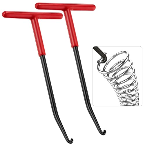 2 Pcs Exhaust Spring Puller Tool T Shaped Handle Exhaust Pipe Spring Puller Exhaust Pipe Expander for Motorcycle Dirt Bike Snowmobile Lawn Mower Vehicle Springs Removal Installation Adjustment