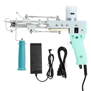 ZOWWFAST Tufting Gun, 2 in 1 Rug Tufting Kit with Cut Pile or Loop Pile Tufting Machine, Rug Gun for High-Speed Weaving of Carpet, 360° Rotatable Handle (Green)