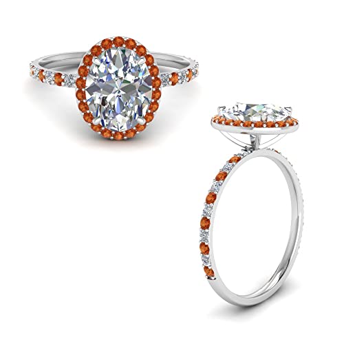 Image of Choose Your Gemstone Oval Halo Ring 925 Sterling Silver Oval Shape Halo Engagement Rings Gemstone Wedding Promise Gift Casual Wear Party Wear Daily Wear Office Wear US Size 4 to 12
