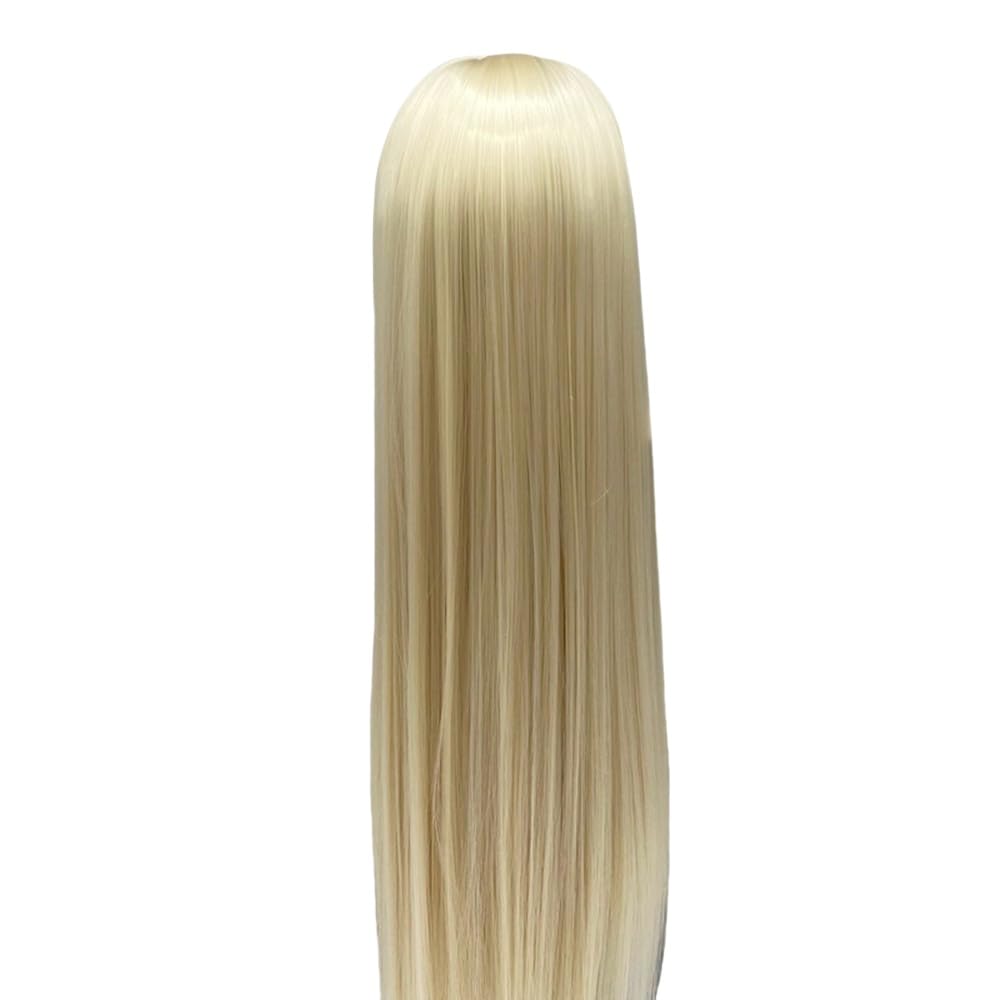 Perruque Pour Poupée BJD (Ball Jointed Doll) - Cheveux Longs Droits, Couleur Fauve, Fabrication Artisanale Sur Mesure
