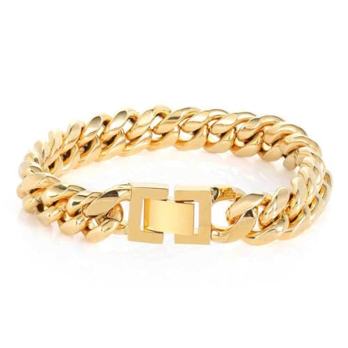 Solid 18K gold men's and women's bracelet, Miami Cuban chain bracelet, fashionable decoration, Valentine's Day/Birthday/Christmas gift box?9?