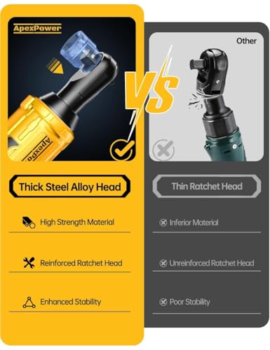 1/2 Inch Cordless Ratchet Wrench, for DEWALT 20V Max Battery, 88Ft-Lbs, 0-400RPM, Electric Ratchet Wrench Set with Variable Speed Trigger, Reinforced Head, R&F Switch, 7 Sockets, 1/2" to 3/8" Adapter