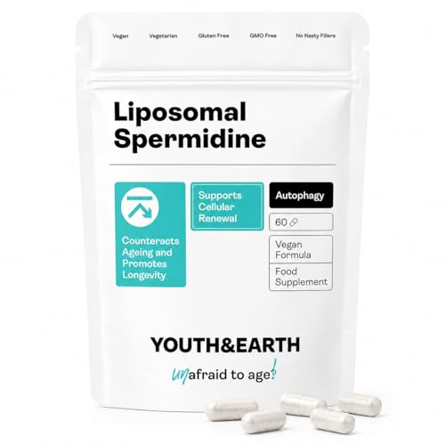 Youth & Earth Liposomal Spermidine | 60 Capsules of Spermidine Supplements for Hair Growth Autophagy & Nail Growth