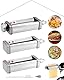 HOMGEN Nudelaufsatz-Set für KitchenAid Standmixer, inklusive Nudelblattwalze, Spaghettischneider & Fettuccine-Schneider, Edelstahl Nudelwalzenzubehör mit 8 einstellbaren Geschwindigkeiten, 3 Teile