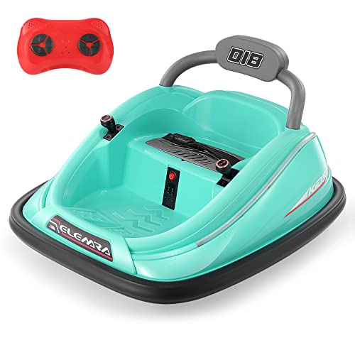 Elemara Bumper Car For Toddlers, 12V Electric Ride On Car Baby Bumper Car With 2 Driving Modes, Remote Control, Safety Belt,Led Lights And Diy Stickers Bumper Car For Kids (Teal) #TOP2