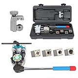 KAISAL Brake Line Flaring Tool Kit, 45 Degree Single, Bubble and Double Flares Brake Pipe Flaring Tool for 3/16, 1/4, 5/16, 3/8 and 4.75mm Tubing, Brake Repair Flaring Tool