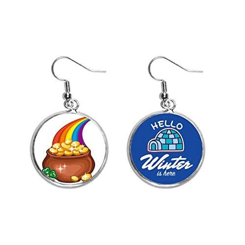 Pendientes de trébol para regalo de San Patricio con estela de brillo arcoíris