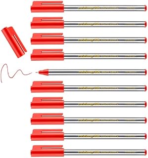 edding 88 - fineliner - red - 10 pens - round nib 0.6 mm - thin fibre pen for fine, precise writing, underlining, drawing - in the office or home and at school