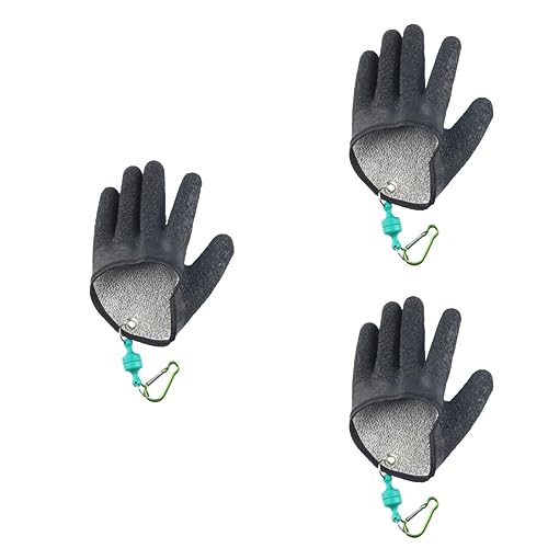 Gant de pêche anti-dérapant BESPORTBLE 3 pièces avec boucle magnétique pour gaucher