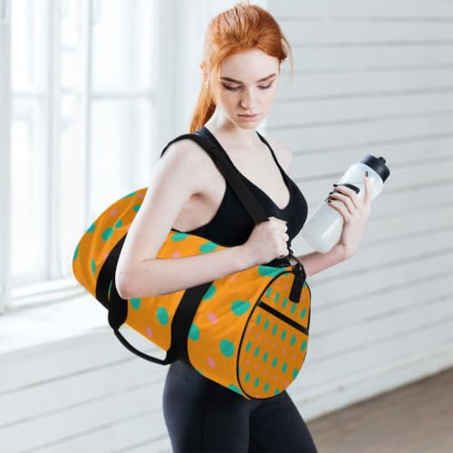 Bolsa de gimnasio unisex con bolsillo interior y estampado de lunares 6