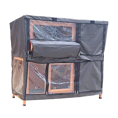BUNNY BUSINESS Deluxe Rabbit Hutch Cover with Sliding Trays and Hay rack compartment to fit the BB-48-DDL-HR rabbit hutch 122 x 50 x 100 cms please note this is the cover only