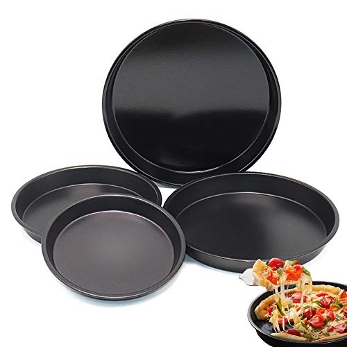 Bandeja para Pizza de Acero al Carbono Antiadherente con 4 Chapas Redondas de 6/7/8/9 Pulgadas