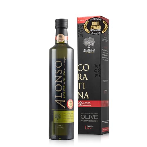 Alonso, Coratina Extra Virgin Olive Oil, Chile, Gold NYIOOC 2025, High Polyphenols 643 mg/kg, High Hydroxytyrosol, Single Source, 2025 Harvest Family Farm, 500ml (16.9 FL) (Coratina)