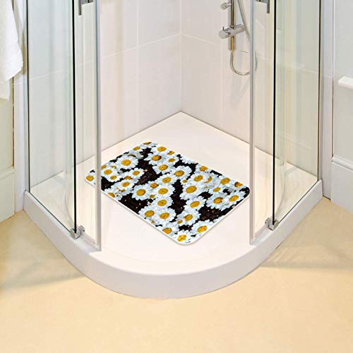 Alfombrilla antideslizante para bañera Bennigiry rectangular de 37x68 cm con diseño floral 7