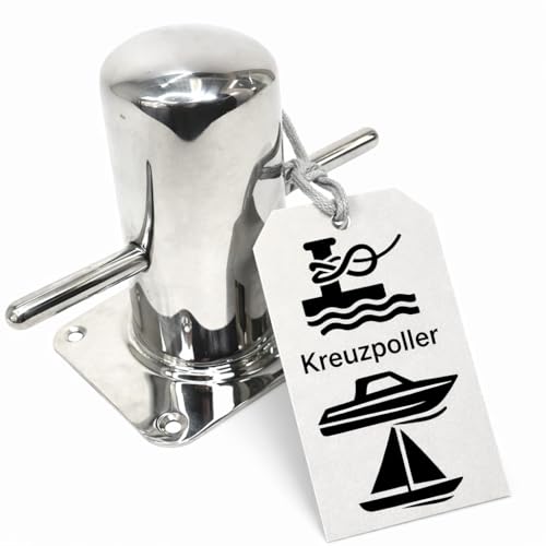 Fantic26 Boot Edelstahl Leinen Festmacher Kreuz Poller 120mm Edelstahl Rostfrei Marine Anlege Stegpoller für Motorboote I Tender I Schaluppe I Sloep I Schlauchboote