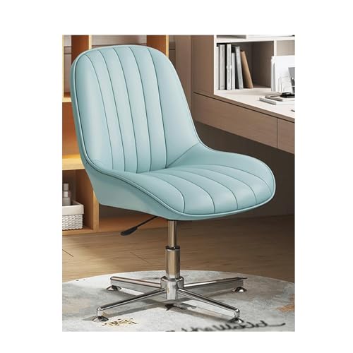 Moderna silla de oficina ergonómica sin brazos, altura ajustable, acolchada, respaldo mediano, sin ruedas, ideal para el hogar y maquillaje, soporta hasta 150 kg
