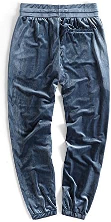Men's Pants Solid Velour Jogger Sweatpant Casual Loose Velvet Trousers ...
