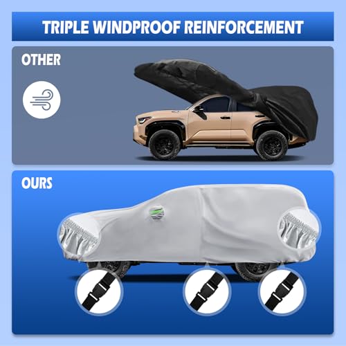 Image of Car Cover Custom Fit for Toyota 4runner 2002-2026, Migaven Waterproof Full Exterior Cover Sun Rain Protection with Door Zipper and Cotton Lining, Silver