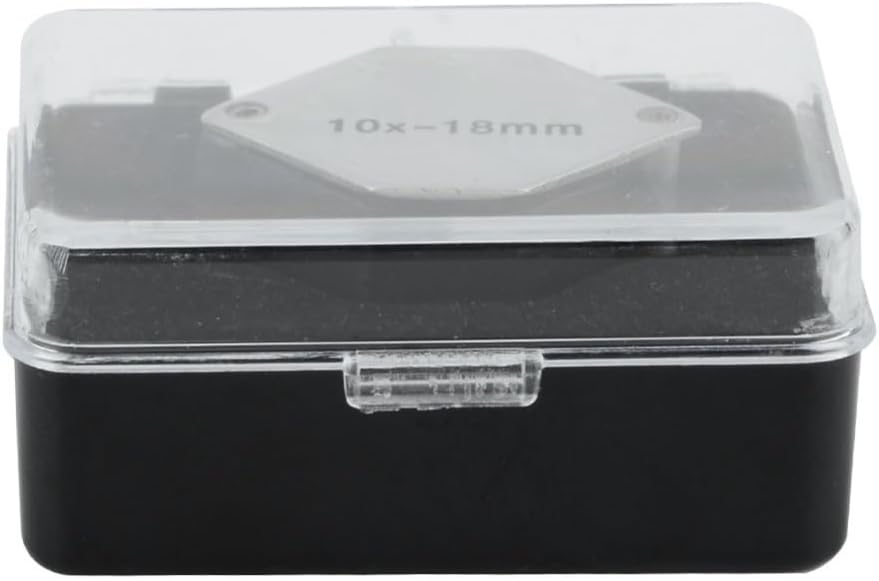 10x Magnifier Loupe with Case Carbon Steel Optical Lens Jewelry Magnifying Glass for Stamps Beads Gems