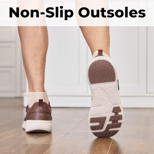 Image of FitVille Wide Diabetic Walking Shoes for Men, Lightweight Non-Slip Breathable Casual Shoes for Swollen Feet for Standing All Day