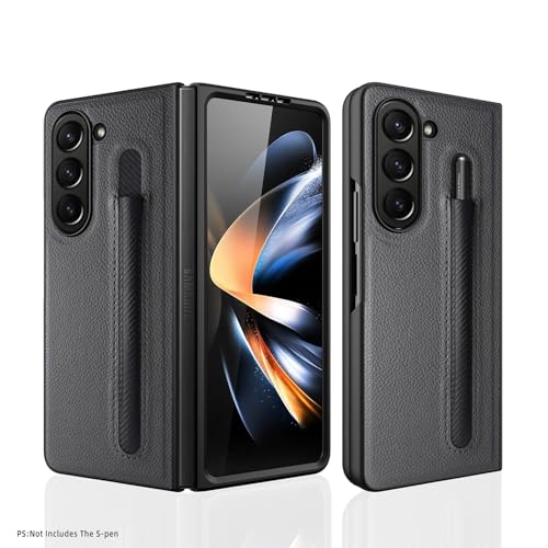 Protection Samsung Galaxy Z Fold 5 antichoc intégrale étui cuir gris rigide