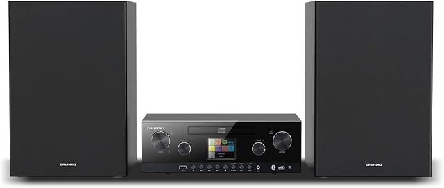 Grundig GHF1030 CMS 5000 BT DAB+ Web Micro HiFi-System (2 x 50 Watt Output Power, DAB+ (Digital Audio Broadcasting), 3-Way Speaker System, Bluetooth, MP3 Playback, USB Port) Black