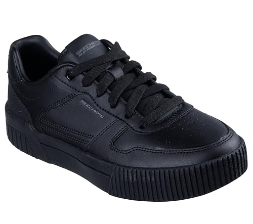 Skechers Women's Jade Slip Resistant Lace Up Leather Casual Sneaker with Air-Cooled Memory Foam Food Service Shoe