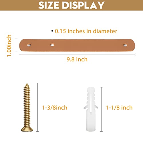 Addgrace 10Pcs Leather Curtain Rod Holder, Pu Leather Curtain Rod Bracket For Hanging Towel, Decorative Leather Strap Wall Hooks, Wall Mounted Leather Loop For Oars Brown 10Pcs 9.8" #TOP1