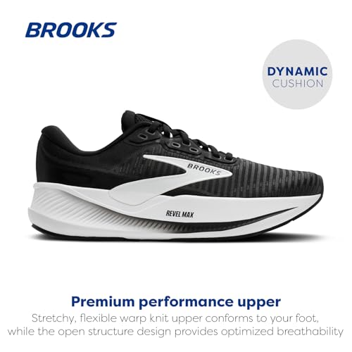 Brooks Brooks Women’s Revel Max Neutral Running & Walking Shoe - Black/Grey/White - 5 Medium
