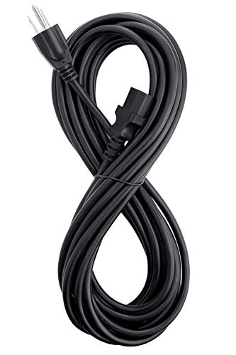ClearMax 25 Feet Universal Power Cord Replacement, 18AWG AC Power Cable, 3 Prong Extension Cord for PC or Monitor, UL Approved, Black