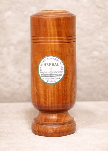 Image of Vijaysar Wood Glass for Diabetes Control, Natural Wooden Tumbler