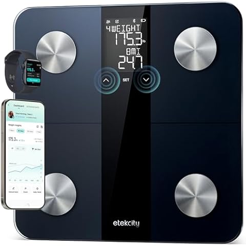 Etekcity Upgraded Smart Scale for Body Weight, FSA HSA Store Eligible, Bathroom Digital Scale with BMI, Body Fat, Muscle Mass, 13 Metrics with a Large Display, Support Offline Mode and Apps Connection Cover