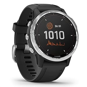 Garmin fenix 6S Solar – schlanke GPS-Multisport-Smartwatch mit Solar-Ladefunktion für bis zu 10 Tage Akku. 1,2“ Display für schmale Handgelenke, mit vorinstallierten Sport-Apps, Silber/Schwarz