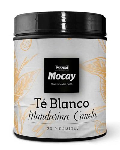 Caffé Mocay – Infusión, Té Blanco, Mandarina Canela- Pack 2 Latas de 20 Pirámides – 40 Pirámides Compostables