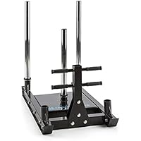 CAPITAL SPORTS Sledster - Trineo Entrenamiento, Trineo Fitness con Varillas de Empuje Verticales, Barra Central de 50mm, para Pesas con Orificio de 50,4mm, Acero Macizo, Peso 40 kg, Negro