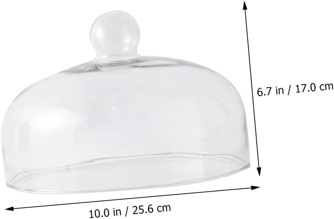 Glass Cake Dome Dust Cover Large Glass Cloche with Base for Fruit Plate and Dessert Display, Food Dust Protector for Kitchen and Dining