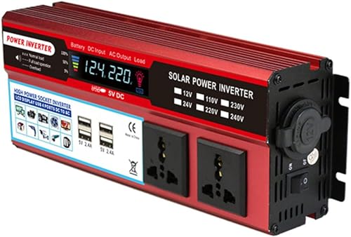 ziuuihu gCo[^[ uԍő2000WALCD fW^fBXvC 4 USB |[gACo[^[ DCAC ϊ 50Hz/60Hz Ԃƒpd d ⏕d (2000w,12V to 110V)