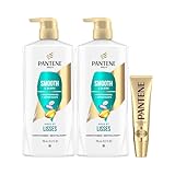 Pantene PRO-V Smooth & Sleek Conditioner, 1.49 L Total (2 Packs of 745 mL) and 15 mL Intense Rescue Shot Treatment for dry hair