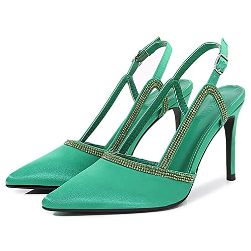 Slingback pour femmes pointe en cuir véritable souple - 4