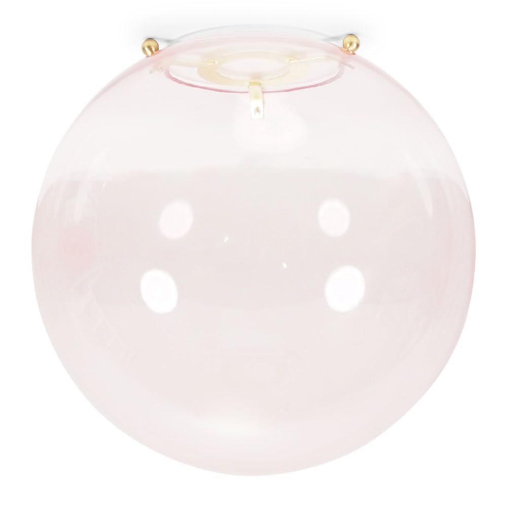 ValueLights Frenchie Pink Tinted Glass Globe Gold Easy Fit Lamp Shade with LED Bulb