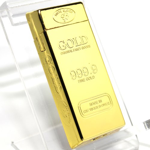 Encendedor tipo antorcha dorado recargable 2.5 pulg