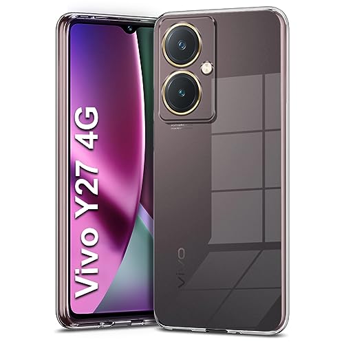 Image of Fashionury Crystal Clear Case for Vivo Y27 / Vivo Y27 2023 | Yellowing Resistance | Transparent TPU Silicone | Raised Camera Lips | Slim Transparent Cover