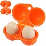 Hilai Porta Huevos, Porta Huevos de 2 Vigas, contenedor de plástico a Prueba de Fugas a Prueba de Golpes con Hebilla, Almacenamiento portátil para Cocina, Camping, Picnic